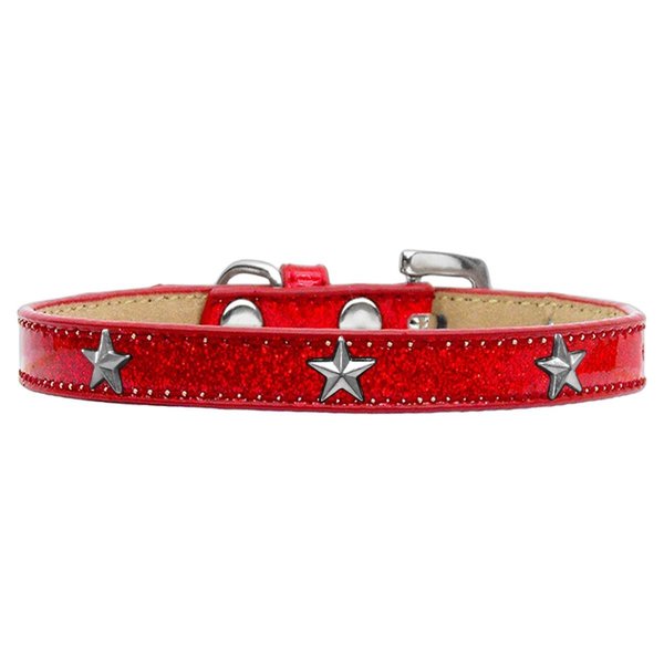 Mirage Pet Products Silver Star Widget Dog CollarRed Ice Cream Size 16 633-17 RD16